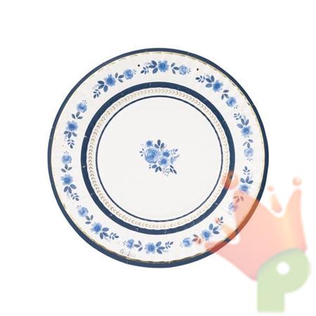 PIATTI IN CARTA BLUE ROYAL 8 PZ 21 CM