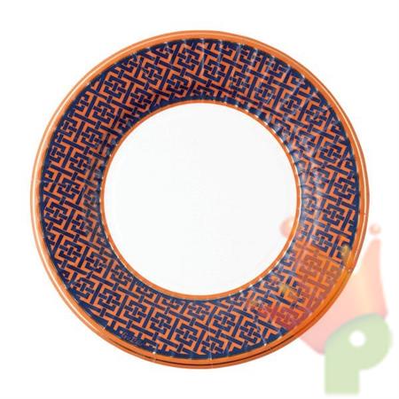 PIATTI IN CARTA BLU ARANCIONE 8 PZ 27 CM