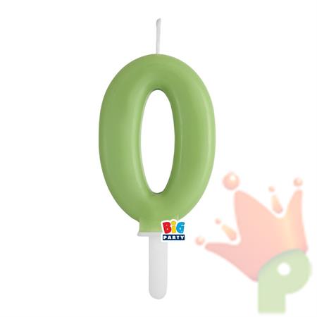 CANDELINA NUMERO 0 VERDE OLIVA TINY PLUMP 7 CM