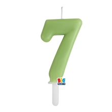 CANDELINA NUMERO 7 VERDE OLIVA TINY PLUMP 7 CM