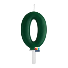 CANDELINA NUMERO 0 VERDE FORESTA TINY PLUMP 7 CM