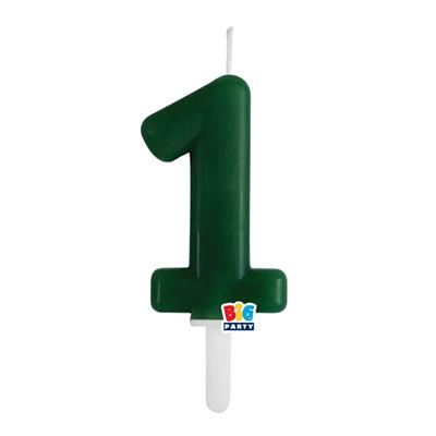 CANDELINA NUMERO 1 VERDE FORESTA TINY PLUMP 7 CM