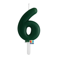 CANDELINA NUMERO 6 VERDE FORESTA TINY PLUMP 7 CM