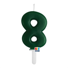 CANDELINA NUMERO 8 VERDE FORESTA TINY PLUMP 7 CM