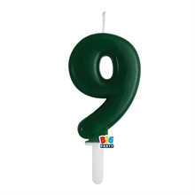 CANDELINA NUMERO 9 VERDE FORESTA TINY PLUMP 7 CM