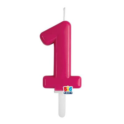 CANDELINA NUMERO 1 FUCSIA TINY PLUMP 7 CM