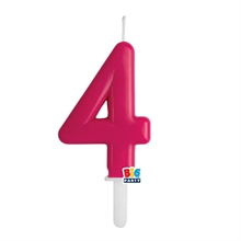 CANDELINA NUMERO 4 FUCSIA TINY PLUMP 7 CM