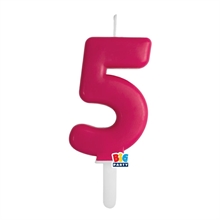 CANDELINA NUMERO 5 FUCSIA TINY PLUMP 7 CM