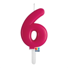 CANDELINA NUMERO 6 FUCSIA TINY PLUMP 7 CM