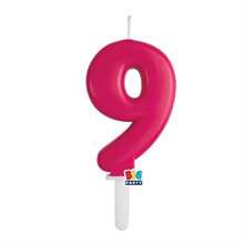 CANDELINA NUMERO 9 FUCSIA TINY PLUMP 7 CM