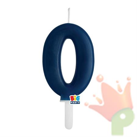 CANDELINA NUMERO 0 BLU NAVY TINY PLUMP 7 CM