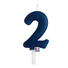 CANDELINA NUMERO 2 BLU NAVY TINY PLUMP 7 CM