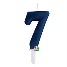 CANDELINA NUMERO 7 BLU NAVY TINY PLUMP 7 CM
