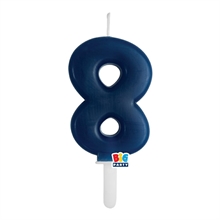 CANDELINA NUMERO 8 BLU NAVY TINY PLUMP 7 CM
