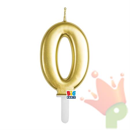 CANDELINA NUMERO 0 ORO METAL TINY PLUMP 7 CM