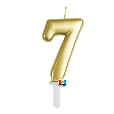 CANDELINA NUMERO 7 ORO METAL TINY PLUMP 7 CM