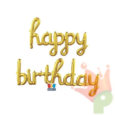 PALLONCINO MYLAR SCRITTA HAPPY BIRTHDAY ITALIC 467X46 CM