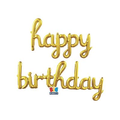 PALLONCINO MYLAR SCRITTA HAPPY BIRTHDAY ITALIC 467X46 CM