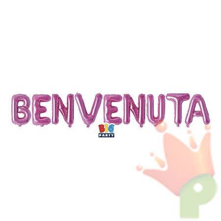 PALLONCINO MYLAR NASCITA SCRITTA BENVENUTA 300X40 CM