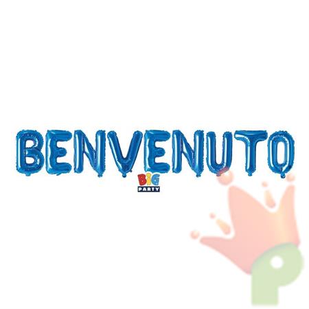 PALLONCINO MYLAR NASCITA SCRITTA BENVENUTO 300X40 CM
