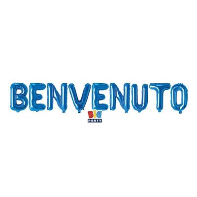 PALLONCINO MYLAR NASCITA SCRITTA BENVENUTO 300X40 CM