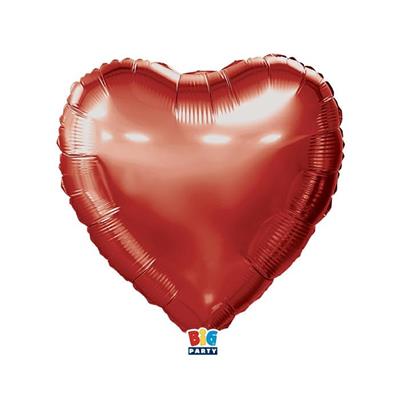 PALLONCINO MYLAR CUORE ROSSO METAL 45 CM