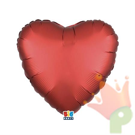 PALLONCINO MYLAR CUORE ROSSO SATINATO 45 CM