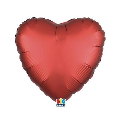 PALLONCINO MYLAR CUORE ROSSO SATINATO 45 CM