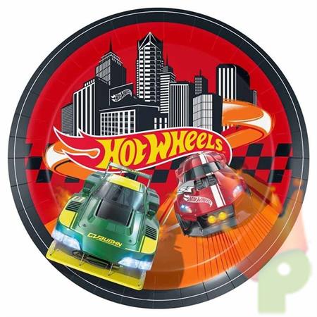 PIATTI IN CARTA HOT WHEELS 23 CM 8 PZ