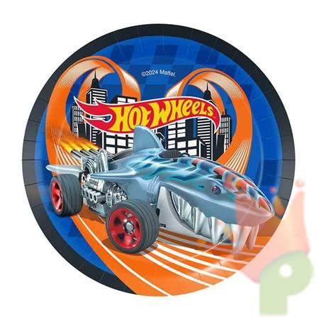 PIATTI IN CARTA HOT WHEELS 18 CM 8 PZ