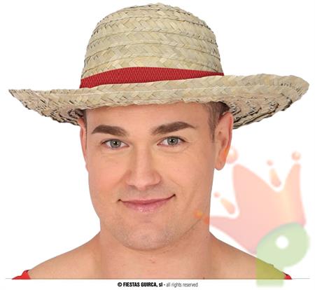 CAPPELLO DI PAGLIA CON NASTRO ROSSO, ADULTI
