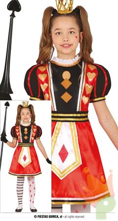 COSTUME REGINA DI CUORI BAMBINA TG. 10-12 ANNI