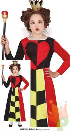 COSTUME REGINA DI CUORI BAMBINA TG.10-12 ANNI