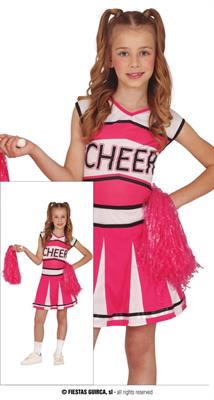 COSTUME CHEERLEADER ROSA BAMBINA TG. 7-9 ANNI