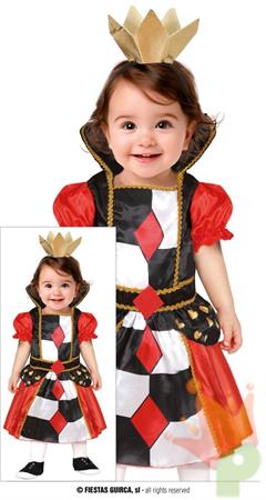 COSTUME REGINA DI CUORI BAMBINA TG. 12-18 MESI