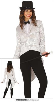 COSTUME FRAC PAILLETTES ARGENTO ADULTA TG. 42-44 L
