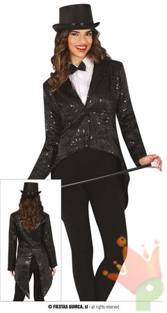 COSTUME FRAC PAILLETTES NERO ADULTA TG. 42-44 L