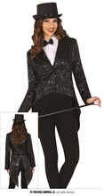 COSTUME FRAC PAILLETTES NERO ADULTA TG. 42-44 L