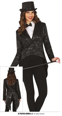 COSTUME FRAC PAILLETTES NERO ADULTA TG. 42-44 L