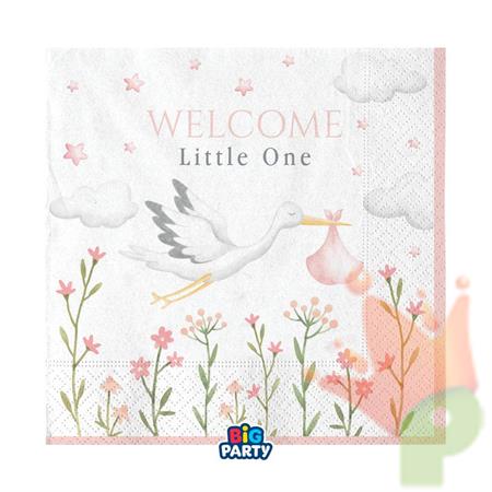 TOVAGLIOLI CICOGNA ROSA WELCOME LITTLE ONE 33X33 16 PZ