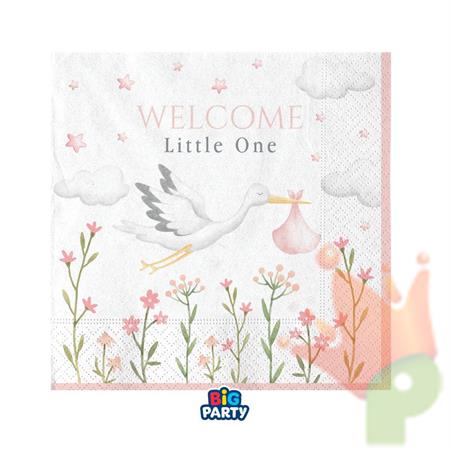 TOVAGLIOLI CICOGNA ROSA WELCOME LITTE ONE 25X25 16 PZ