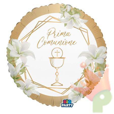 PALLONCINO MYLAR COMUNIONE GEOMETRIC 45 CM