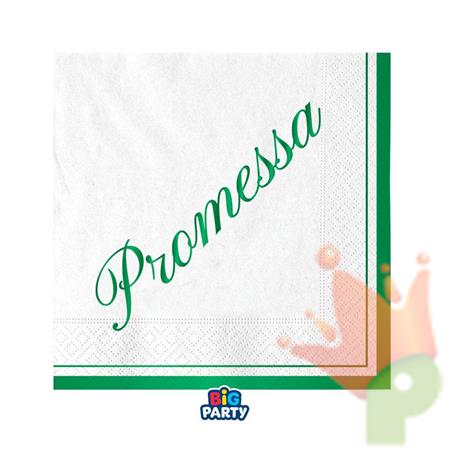 TOVAGLIOLI SCRITTA PROMESSA VERDE 25X25 16 PZ