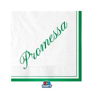 TOVAGLIOLI SCRITTA PROMESSA VERDE 25X25 16 PZ