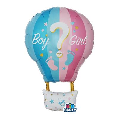 PALLONCINO MYLAR MONGOLFIERA GENDER REVEAL 53X80 CM