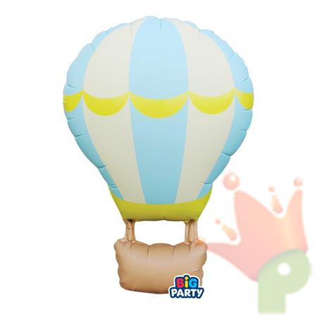 PALLONCINO MYLAR MONGOLFIERA CELESTE 54X87 CM