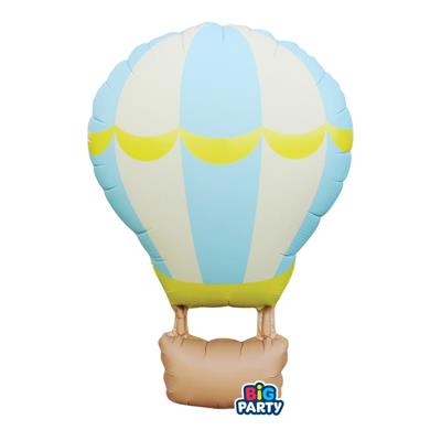 PALLONCINO MYLAR MONGOLFIERA CELESTE 54X87 CM