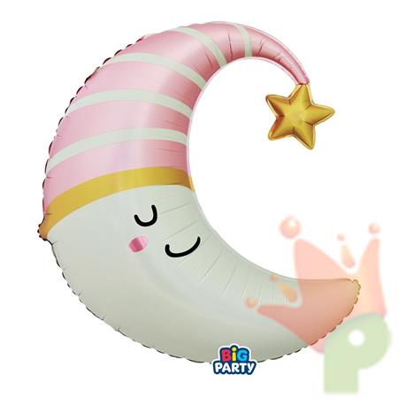 PALLONCINO MYLAR BABY LUNA ROSA 63X71 CM