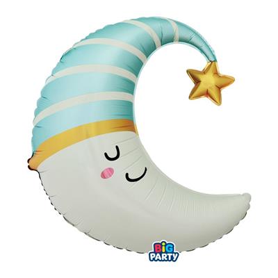 PALLONCINO MYLAR BABY LUNA CELESTE 63X71 CM