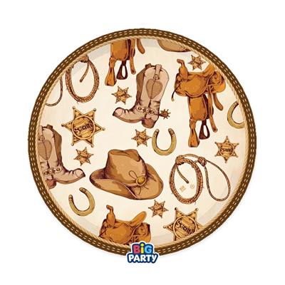 PIATTI TEMA WESTERN COWBOY 22 CM 6 PZ